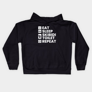 Eat Sleep Skibidi Toilet Repeat - Skibidi Toilet Meme Kids Hoodie